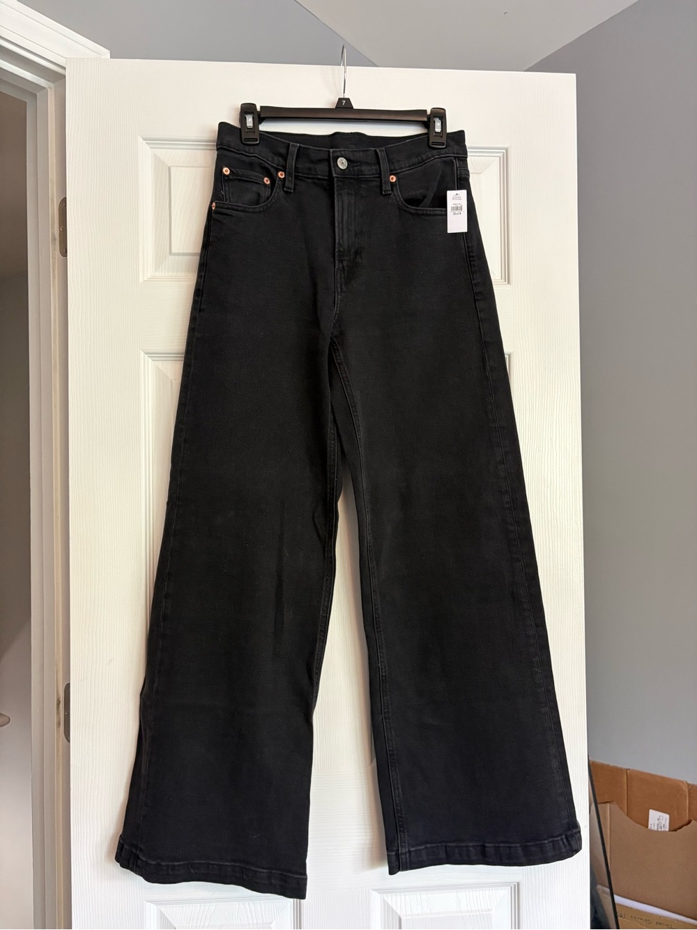 NWT Gap Black Wide Leg Jeans 27/4R